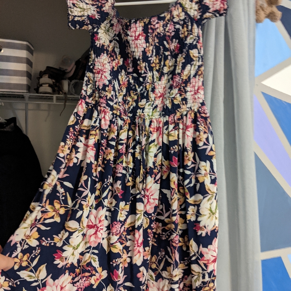 Off the shoulder floral print dress